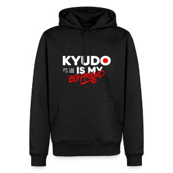 kyudo kyudomeisterin japanische bogenkunst kanji - Männer Premium Bio Hoodie - Schwarz - Vorne - Nico (187cm)