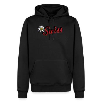 Suisse suisse - Sweat à capuche Premium bio Homme - noir - Devant - Nico (187cm)