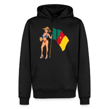 Hot Fan Girl Kamerun - Männer Premium Bio Hoodie - Schwarz - Vorne - Nico (187cm)