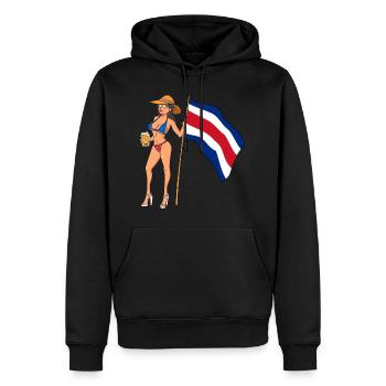 Hot Fan Girl Costa Rica - Männer Premium Bio Hoodie - Schwarz - Vorne - Nico (187cm)