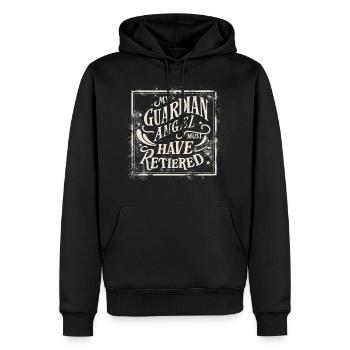 Engel - Männer Premium Bio Hoodie - Schwarz - Vorne - Nico (187cm)