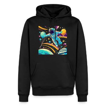Astronaut - Männer Premium Bio Hoodie - Schwarz - Vorne - Nico (187cm)