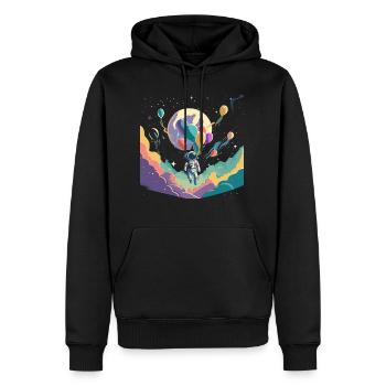 Weltraum - Männer Premium Bio Hoodie - Schwarz - Vorne - Nico (187cm)