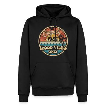 Original 1982 Jahrgang 1982 Geburtstag Retro 1982 - Männer Premium Bio Hoodie - Schwarz - Vorne - Nico (187cm)