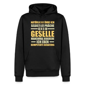 Journeyman Craft Journeyman's Certificate Gift - Men’s Premium Organic Hoodie - black - Front - Nico (187cm)