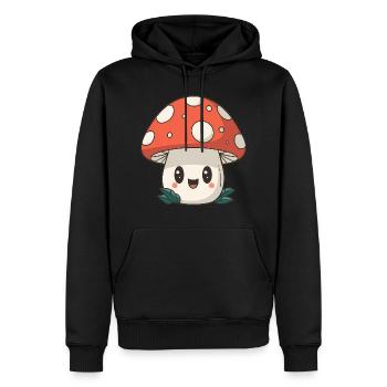 Champignon mignon - Sweat à capuche Premium bio Homme - noir - Devant - Nico (187cm)