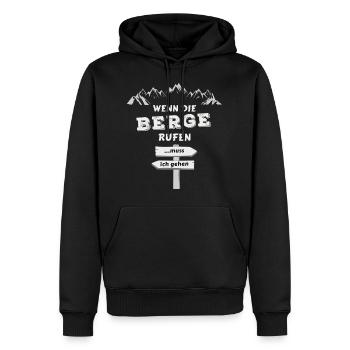 Wenn der Berg ruft - Männer Premium Bio Hoodie - Schwarz - Vorne - Nico (187cm)