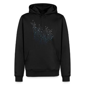électronique 2 - Sweat à capuche Premium bio Homme - noir - Devant - Nico (187cm)
