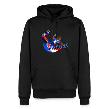 CHEMISE DE FOOTBALL FRANCE - Sweat à capuche Premium bio Homme - noir - Devant - Nico (187cm)