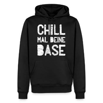 Réfrigérez votre base - Sweat à capuche Premium bio Homme - noir - Devant - Nico (187cm)