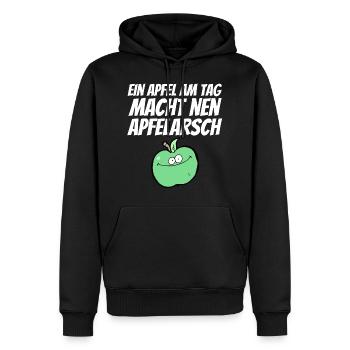 Obst Apfel Po Arsch süß witzig gesund Sexy Blatt - Männer Premium Bio Hoodie - Schwarz - Vorne - Nico (187cm)