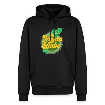 Vegan Babe - Cadeau Végétalien Végétarien Sain - Sweat à capuche Premium bio Homme - noir - Devant - Nico (187cm)