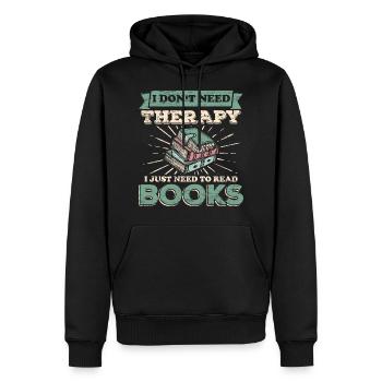 Livres - Sweat à capuche Premium bio Homme - noir - Devant - Nico (187cm)