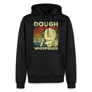 Boulangerie pâte pain - Sweat à capuche Premium bio Homme - noir - Devant - Nico (187cm)