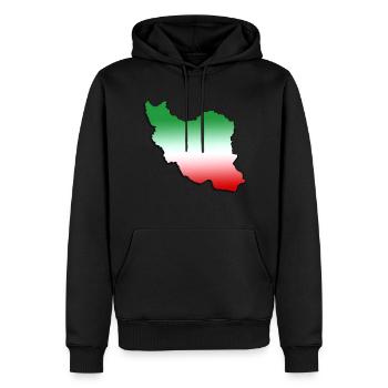 Iran - Sweat à capuche Premium bio Homme - noir - Devant - Nico (187cm)