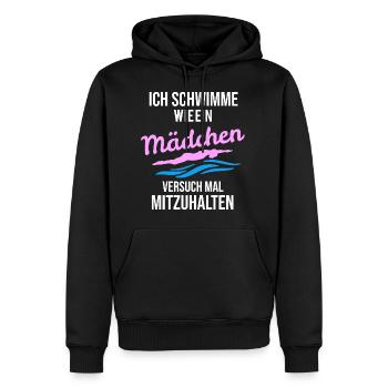 Schwimmer Bademeister DLRG Maedchen - Männer Premium Bio Hoodie - Schwarz - Vorne - Nico (187cm)