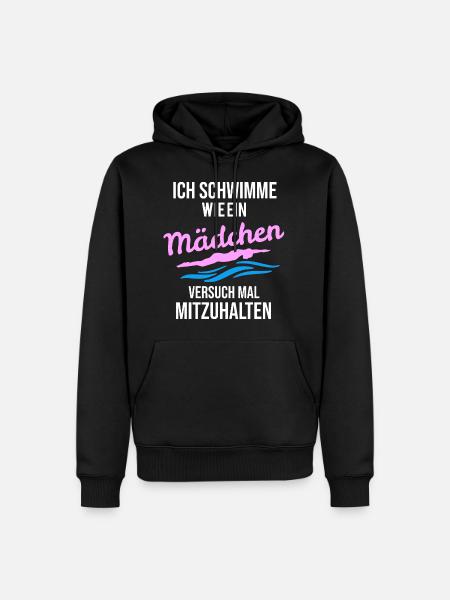 Schwimmer Bademeister DLRG Maedchen - Männer Premium Bio Hoodie - Schwarz