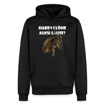 Philosophische Frage zum Thema Flöhe und Läuse - Männer Premium Bio Hoodie - Schwarz - Vorne - Nico (187cm)