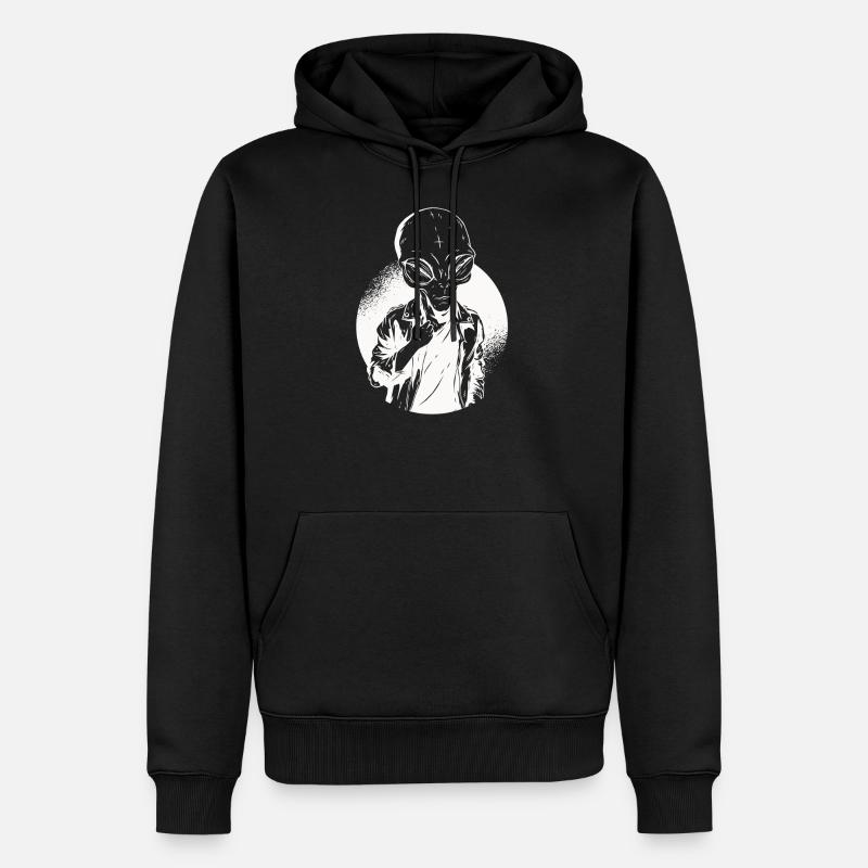Alien Hipster - Sweat à capuche Premium bio Homme - noir