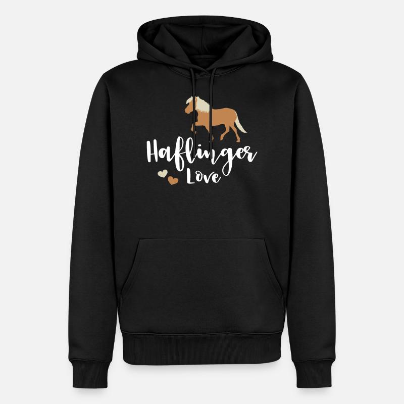 Haflinger Love - Männer Premium Bio Hoodie - Schwarz