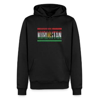 Kurdistan - Sweat à capuche Premium bio Homme - noir - Devant - Nico (187cm)