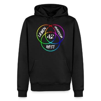 The Answer is 42 - Antwort auf alles & alle Fragen - Männer Premium Bio Hoodie - Schwarz - Vorne - Nico (187cm)