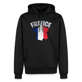 France France Drapeau - Sweat à capuche Premium bio Homme - noir - Devant - Nico (187cm)