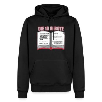 Die 10 Gebote der Bibel christlich und göttlich - Männer Premium Bio Hoodie - Schwarz - Vorne - Nico (187cm)