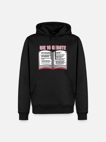 Die 10 Gebote der Bibel christlich und göttlich - Männer Premium Bio Hoodie - Schwarz