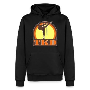 Teakwondo TKD Combattant - Vintage Retro Style - Sweat à capuche Premium bio Homme - noir - Devant - Nico (187cm)