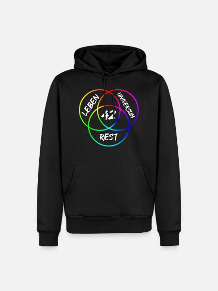 Antwort 42 - Männer Premium Bio Hoodie - Schwarz