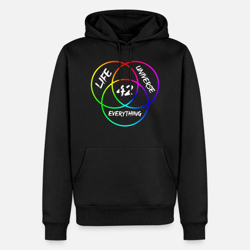 Antwort 42 - Männer Premium Bio Hoodie - Schwarz