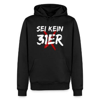Richtiger 31er - Männer Premium Bio Hoodie - Schwarz - Vorne - Nico (187cm)