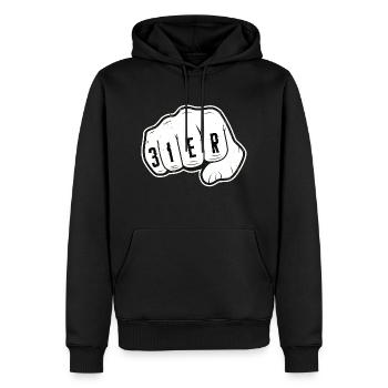 Richtiger 31er - Männer Premium Bio Hoodie - Schwarz - Vorne - Nico (187cm)