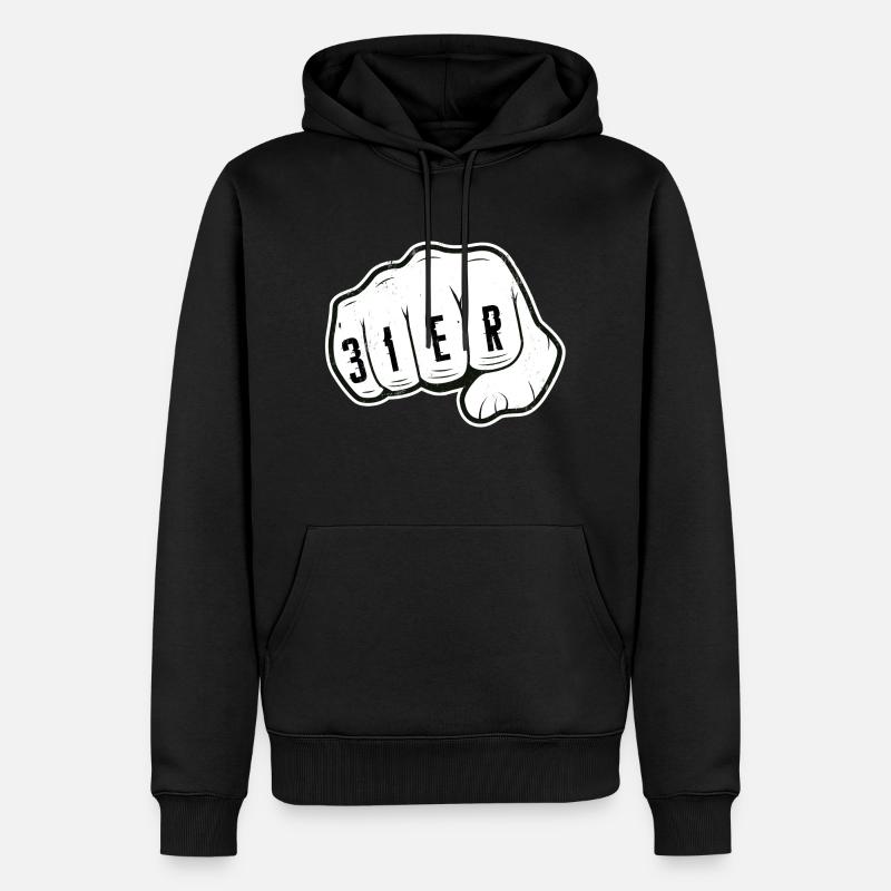 Richtiger 31er - Männer Premium Bio Hoodie - Schwarz