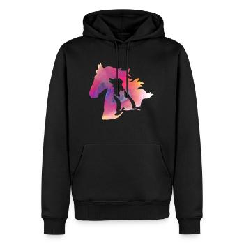 Tee shirt Animaux de compagnie chien chat cheval coloré - Sweat à capuche Premium bio Homme - noir - Devant - Nico (187cm)
