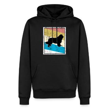 Chien Terre-Neuve - silhouette de chiens vintage rétro - Sweat à capuche Premium bio Homme - noir - Devant - Nico (187cm)