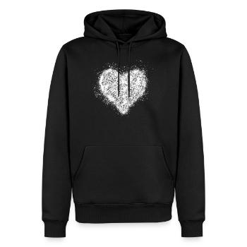Heart white vintage <3 - Men’s Premium Organic Hoodie - black - Front - Nico (187cm)