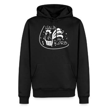 Hahn im Korb - Männer Premium Bio Hoodie - Schwarz - Vorne - Nico (187cm)