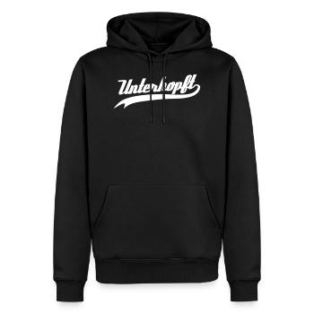 Unterhopft - Lustiger Bier / Trink Humor Typo - Männer Premium Bio Hoodie - Schwarz - Vorne - Nico (187cm)