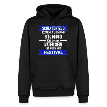 Papa Vater dad Boss Schlafentzug Festival Geschenk - Männer Premium Bio Hoodie - Schwarz - Vorne - Nico (187cm)