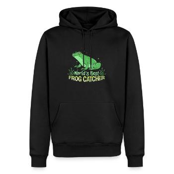 Der beste Froschfänger der Welt - Männer Premium Bio Hoodie - Schwarz - Vorne - Nico (187cm)