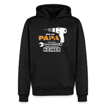Lustiger Spruch Handwerker Papa Vati Heimwerker - Männer Premium Bio Hoodie - Schwarz - Vorne - Nico (187cm)
