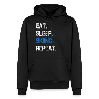 Ski skiing skier skiing holiday - Men’s Premium Organic Hoodie - black - Front - Nico (187cm)