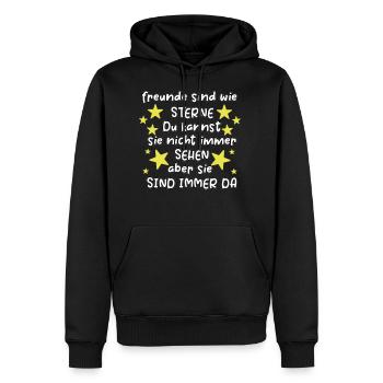 Freunde sind wie Sterne Freundschaft Spruch Freund - Männer Premium Bio Hoodie - Schwarz - Vorne - Nico (187cm)