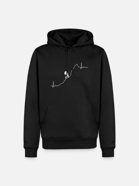 Heartbeat mountains - Men’s Premium Organic Hoodie - black