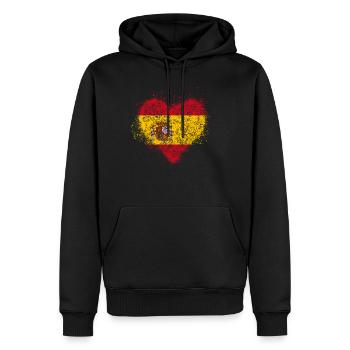 Heart of Spain flag - Men’s Premium Organic Hoodie - black - Front - Nico (187cm)