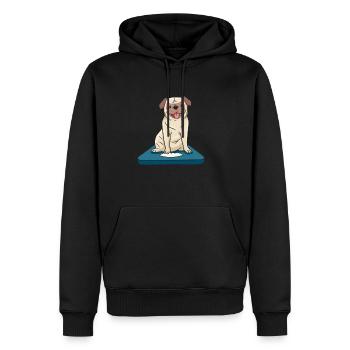Aider mon chien ou mon carlin à faire de l'embonpoint - Sweat à capuche Premium bio Homme - noir - Devant - Nico (187cm)