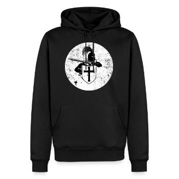 chevalier - Sweat à capuche Premium bio Homme - noir - Devant - Nico (187cm)