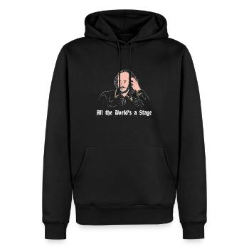 Tout le monde est une scène - Sweat à capuche Premium bio Homme - noir - Devant - Nico (187cm)